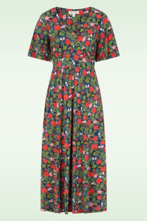 Chateaux Midaxi-Kleid in Houseplant Maritime