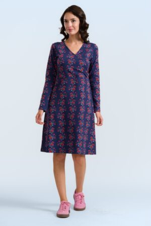 Chrissy Cross Poppy Kleid in Dunkelblau