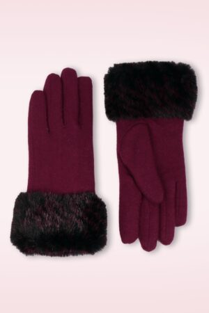 Donatella Wollhandschuhe in Weinrot