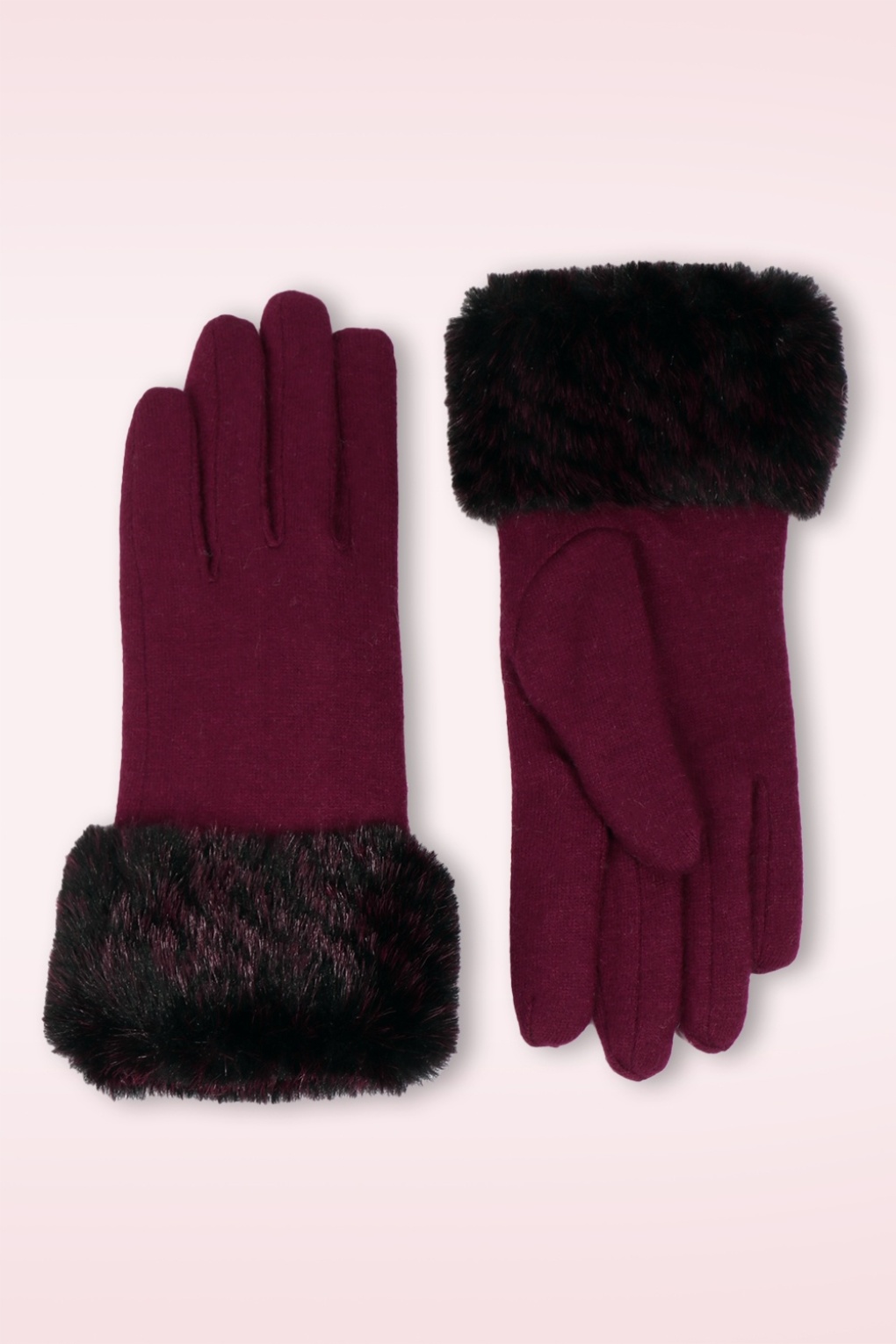 Donatella Wollhandschuhe in Weinrot