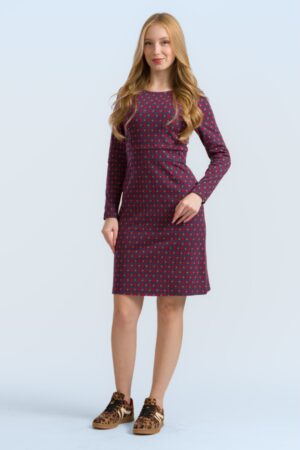 Elise Hearts Jacquard-Kleid in Dunkelblau
