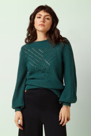 Erin Farfalle Top in Spruced Grün