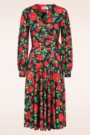 Exklusiv bei Topvintage ~ Athena Roses Swingkleid in Schwarz und Rot