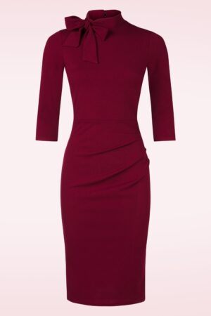 Exklusiv bei Topvintage ~ Celina Bleistiftkleid in Weinrot