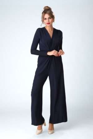 Exklusiv bei Topvintage ~ Hallie Knotted Jumpsuit in Marineblau