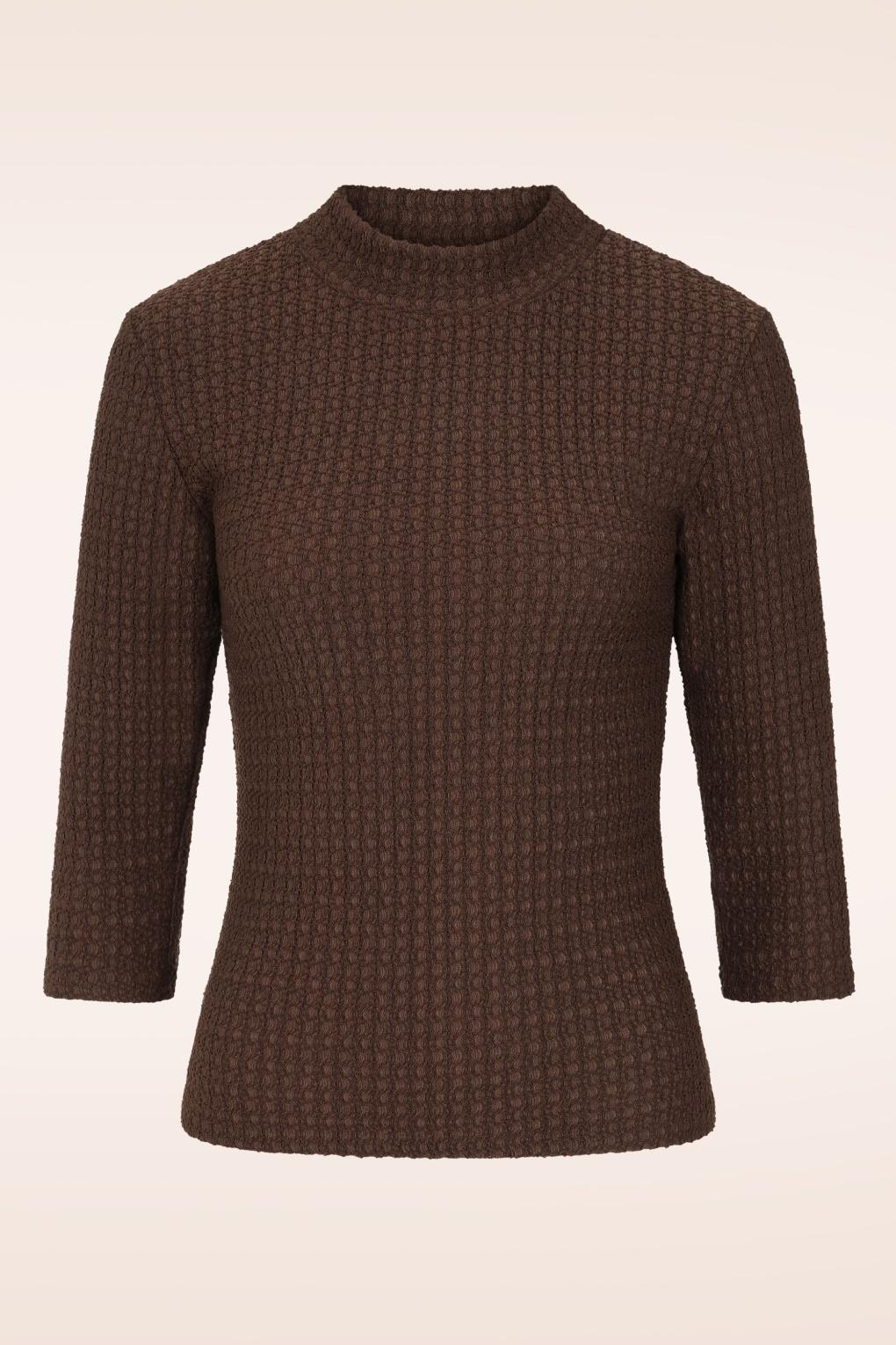 Exklusiv bei Topvintage ~ Josie Oberteil in Schokoladenbraun