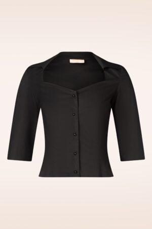 Exklusiv bei Topvintage ~ Katty Bluse in Schwarz