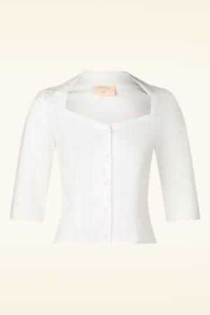 Exklusiv bei Topvintage ~ Katty Bluse in Weiß