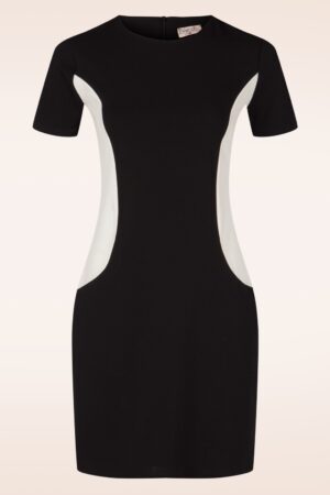 Exklusiv bei Topvintage ~ Sasha A-Linie Kleid in Schwarz und Weiß
