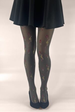 Flower Strumpfhose in Mokka