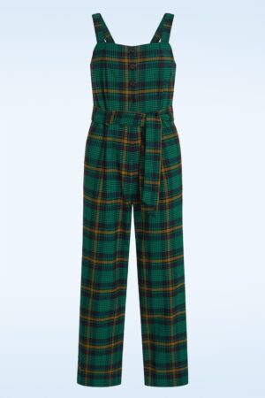 Ines Leeds Check Jumpsuit in Abendblau.