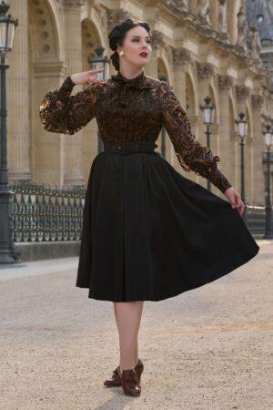 Janalie Lou Lace Swingkleid in Schwarz