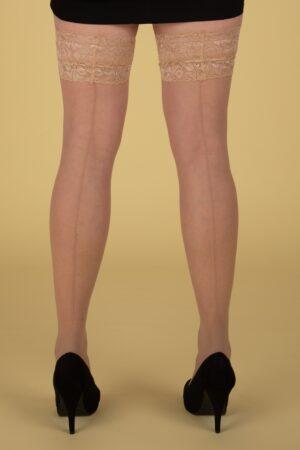 Klassische Hold-ups mit Spitze in Nude mit Nude-Naht