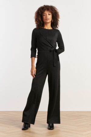 Linda Sparkling Jumpsuit in Schwarz