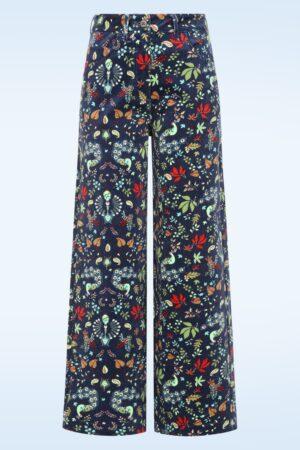 Marlotte Cordhose mit hoher Taille in Maze of Peacocks