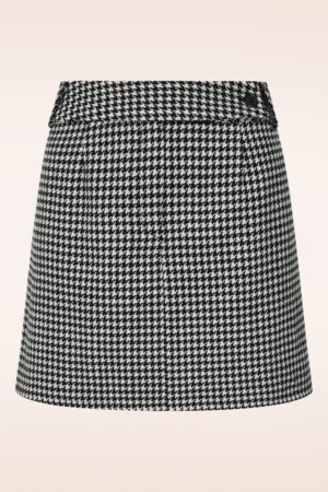 Mika Woll-Hahnentritt-Minirock in Schwarz und Weiß