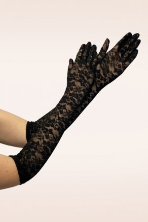 Opera Spitzenhandschuhe in Schwarz