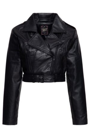 QueenKerosin Lederjacke in cropped Form