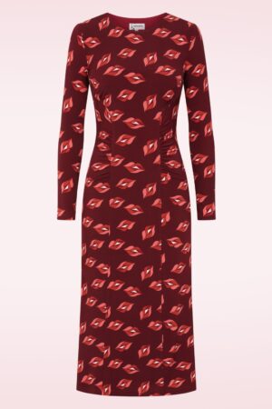 Raffaella Midikleid in Weinrot