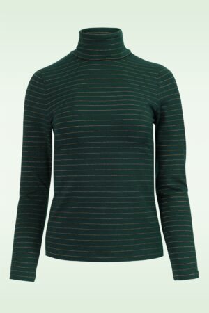 Ruby Gestreiftes Oberteil in Grün und Gold