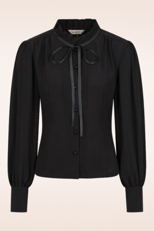 Ruby Ribbon Bluse in Schwarz