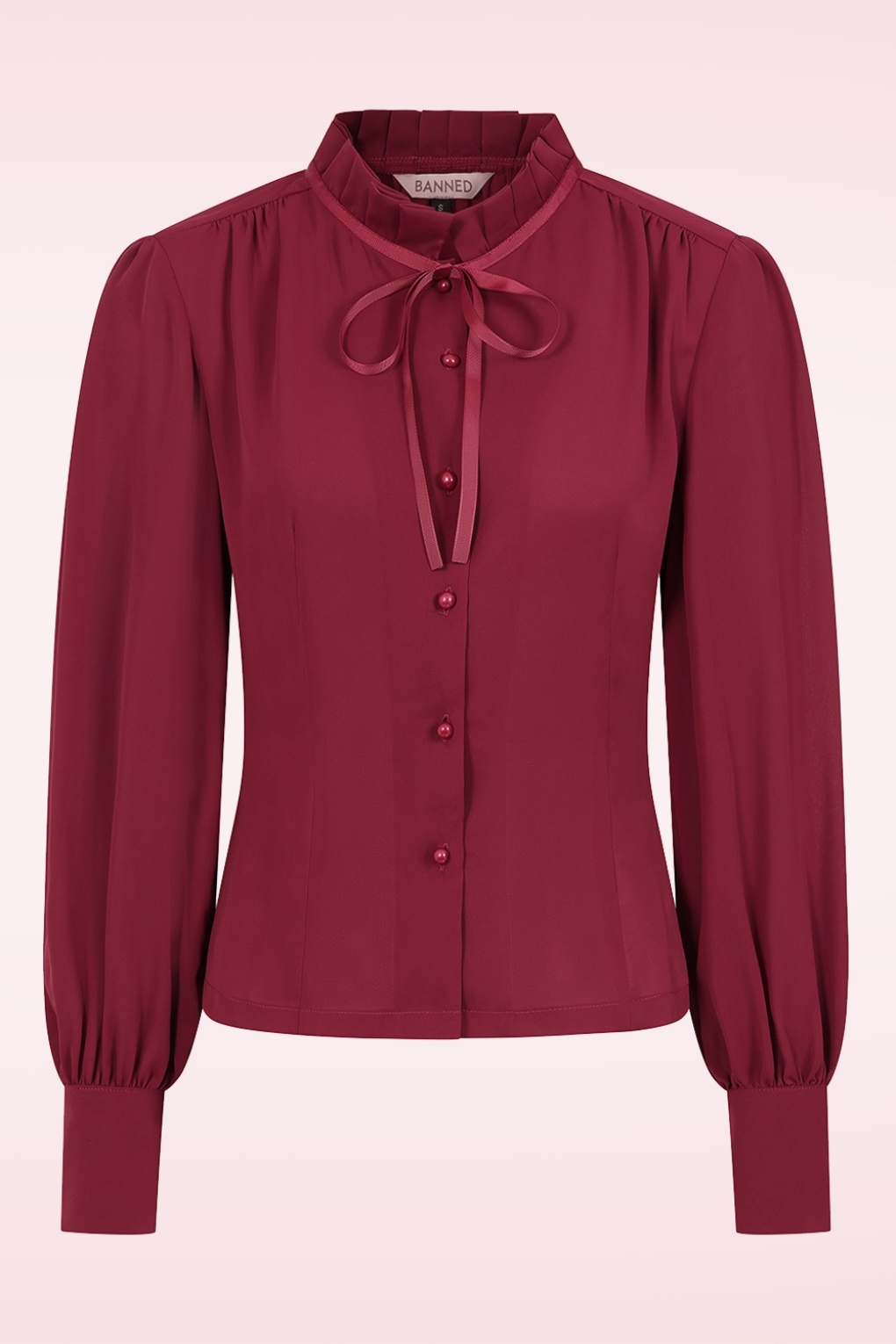 Ruby Ribbon Bluse in Weinrot