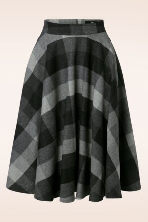 Sophie Wool Check Rock in Grau