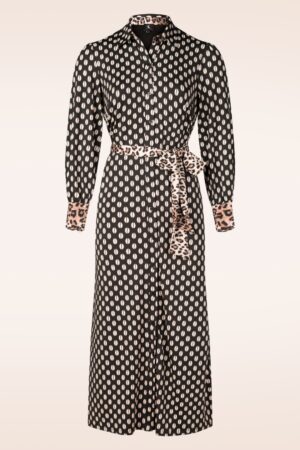 Steffi Maxikleid mit Knopfleiste in Schwarz