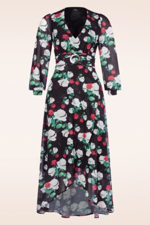 The Annique Florales Maxikleid in Schwarz