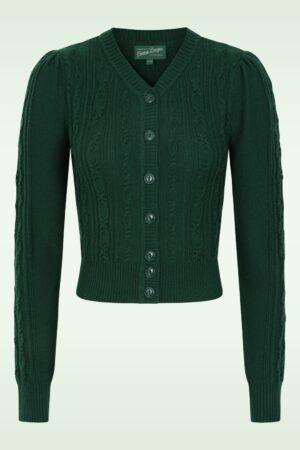 The Ice Skater Wollstrickjacke in Flaschengrün