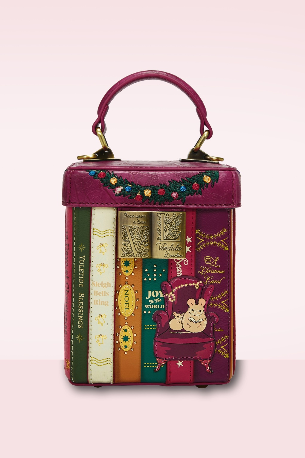 Vendula Christmas Library Book Box Tasche in Bordeauxrot