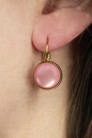 Vergoldete Dot Ohrringe in Puderrosa