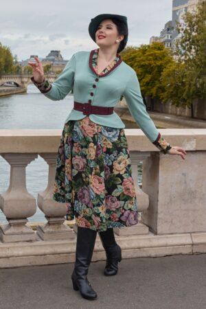 Zelie Minty Florales Swingkleid in Mint