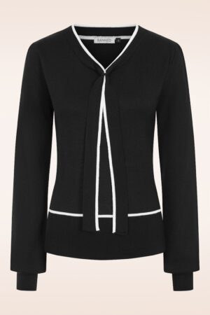 Celine Strickpullover in Schwarz-Weiß