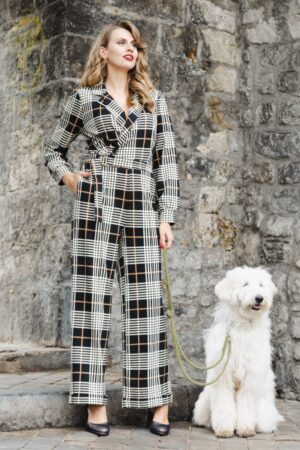 Daria Jumpsuit in Schwarz mit Schottenkaro