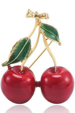 Dark-Desires Brosche Dekorative Brosche Kirsche rockabilly Accessoires, Damen Brosche vintage Accesssoire retro Anstecknadel