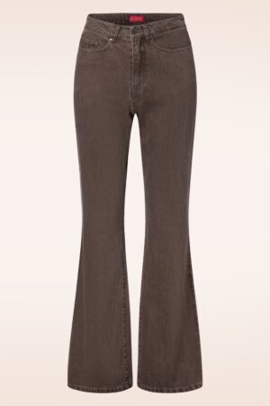 Dora Schlaghose in Washed Schokoladenbraun