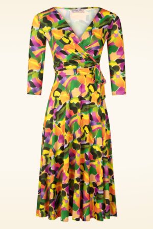 Exklusiv bei Topvintage ~ Aria Graphic Swingkleid mehrfarbig