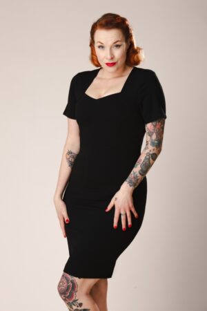 Exklusiv bei Topvintage ~ Elise Elegance Bleistiftkleid in Schwarz