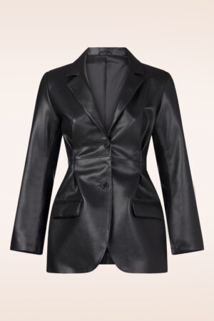Exklusiv bei Topvintage ~ Liana Kunstlederblazer in Schwarz