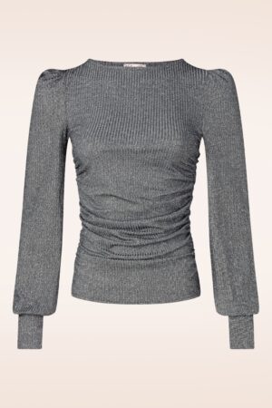 Exklusiv bei Topvintage ~ Midnight Glitz Oberteil in Silber