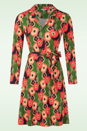 Ezone Kleid in Grün und mehrfarbig