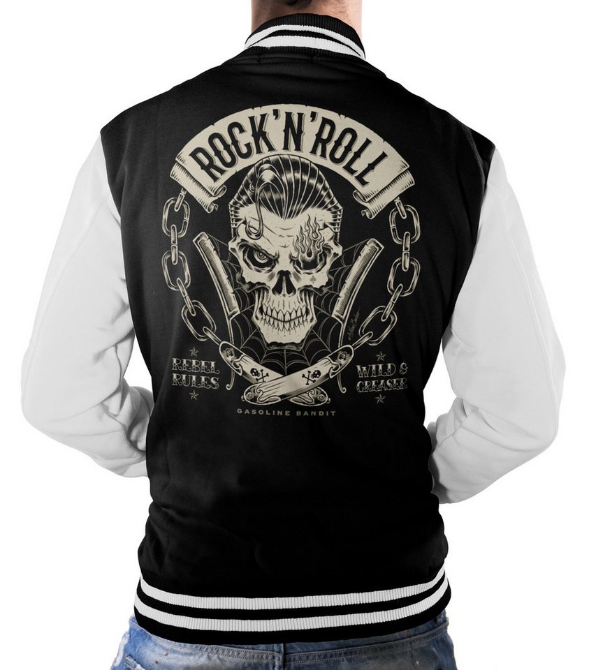 GASOLINE BANDIT® Collegejacke für Rockabilly Rock'n Roll Fans: Rebel Rules