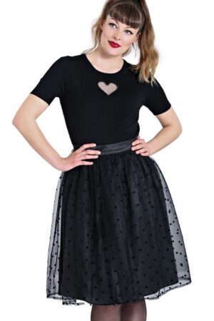 Hell Bunny A-Linien-Rock Amandine 50's Tüllrock Retro Vintage Skirt Spitze