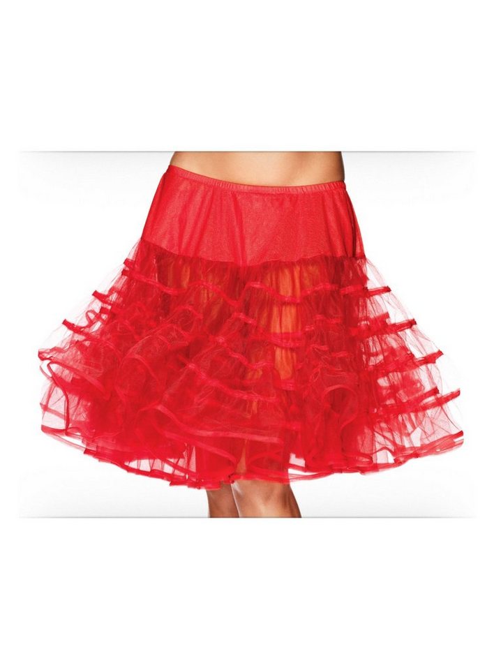 Leg Avenue Kostüm Petticoat mittellang rot Karneval Faschingskostüm, Typisches Accessoire für Kostüme im Look der 50er/60er Jahre