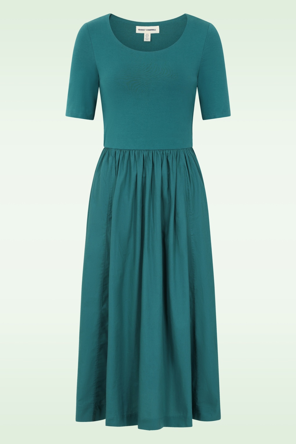 Madder Baumwoll-Midikleid in Kingfisher Blue