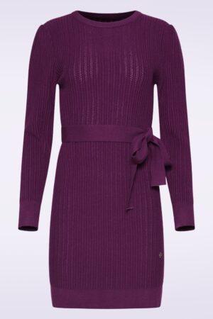 Mila Strickkleid in Aubergine