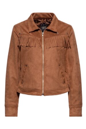 QueenKerosin Collegejacke (1-St) mit Fransen