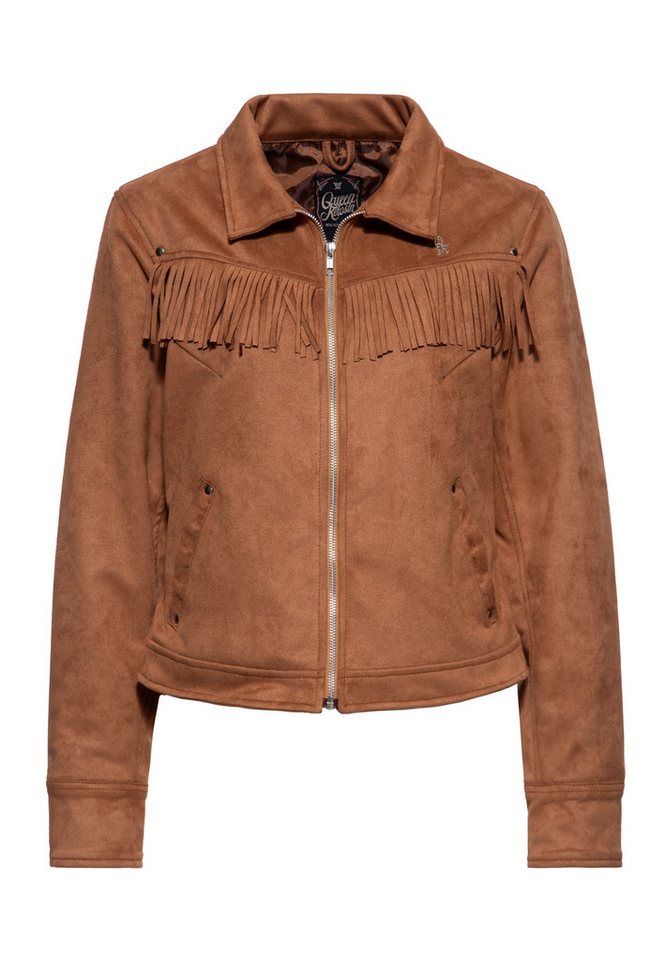 QueenKerosin Collegejacke (1-St) mit Fransen