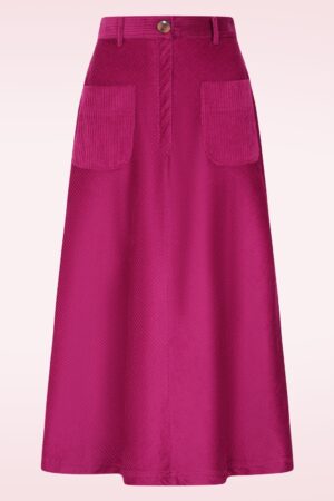 Sabrina Langer Cordrock in Kirschrot